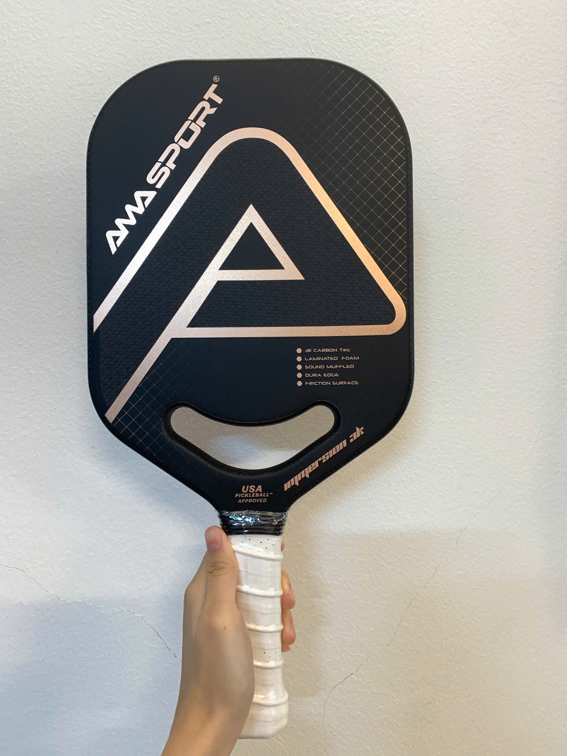 Vợt Pickleball AMA SPORT PP001-3k trắng tiêu chuẩn thi đấu