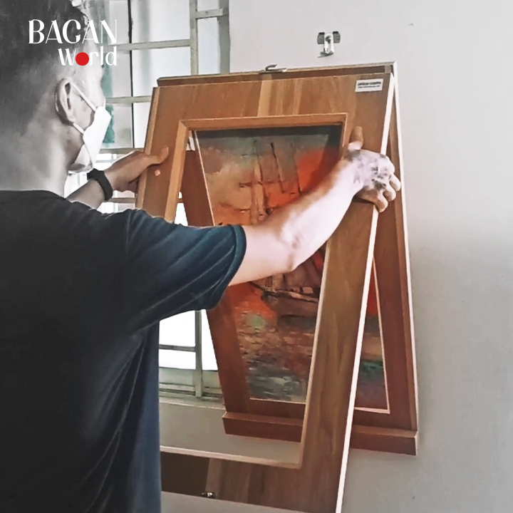 Bàn ăn gấp gọn Cao cấp khuôn tranh Bagan CM21 Hàng phủ melamine chống trầy xước