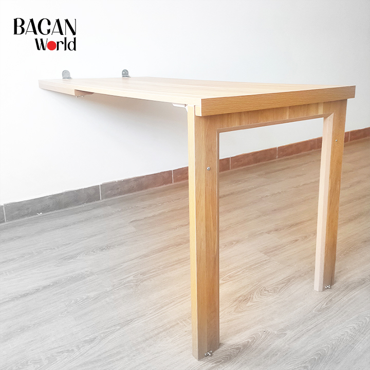 Bàn ăn gấp gọn Cao cấp khuôn tranh Bagan MIN338 Hàng phủ melamine màu sồi