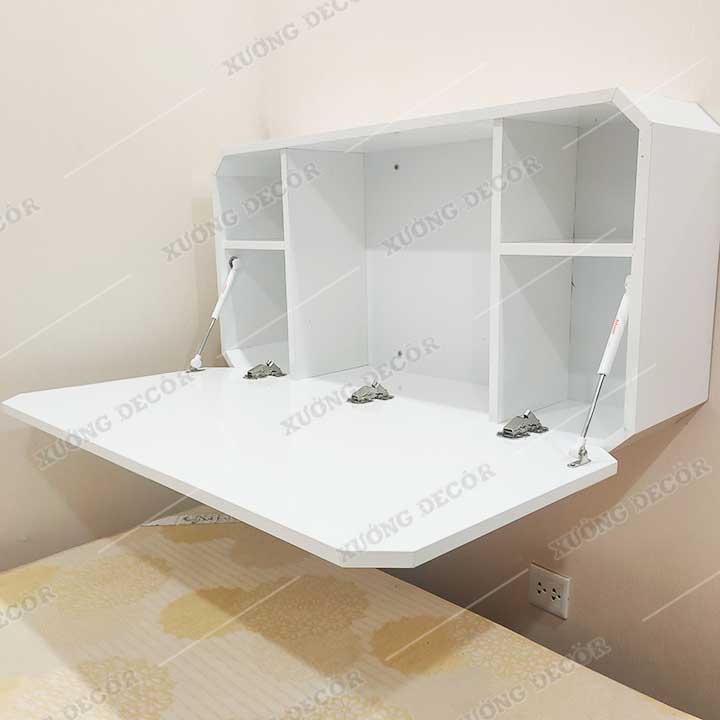 Bàn học gấp gọn treo tường khung kệ ngăn hộp Bagan THL