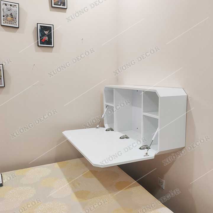 Bàn học gấp gọn treo tường khung kệ ngăn hộp Bagan THL