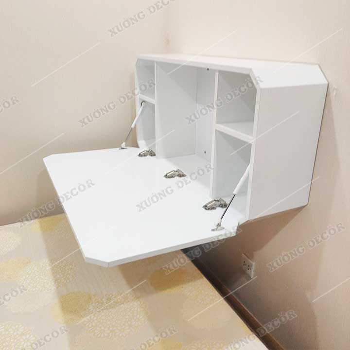 Bàn học gấp gọn treo tường khung kệ ngăn hộp Bagan THL