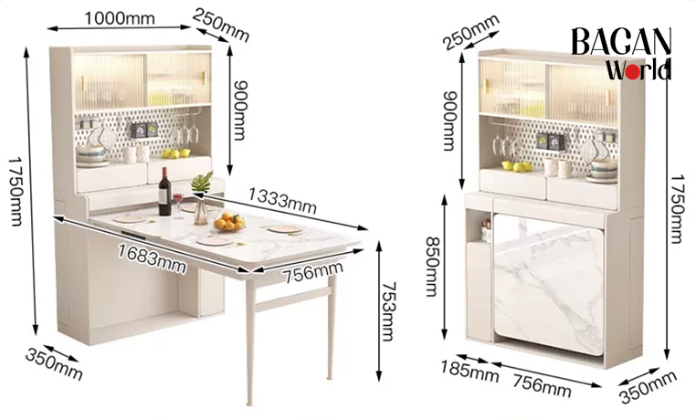 Bàn ăn gấp gọn sang trọng Sang trọng hiện đại Bagan MRB
