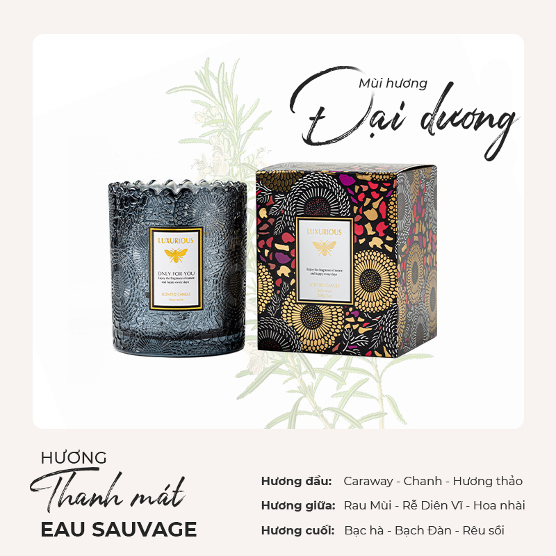 Nến Thơm Trang Trí, Cao Cấp, Tự Nhiên Nhiều Hương Size 200g Thời Gian Cháy 40 Giờ