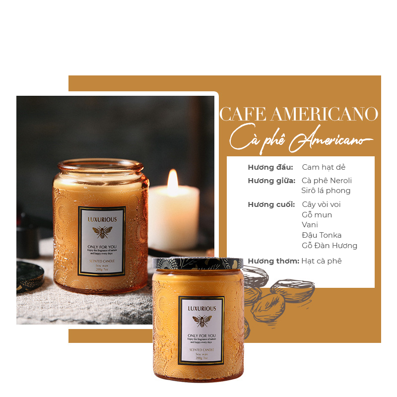 Nến Thơm Tinh Dầu Cao Cấp Organic Không Khói Nhập Khẩu Hương Thơm Tự Nhiên