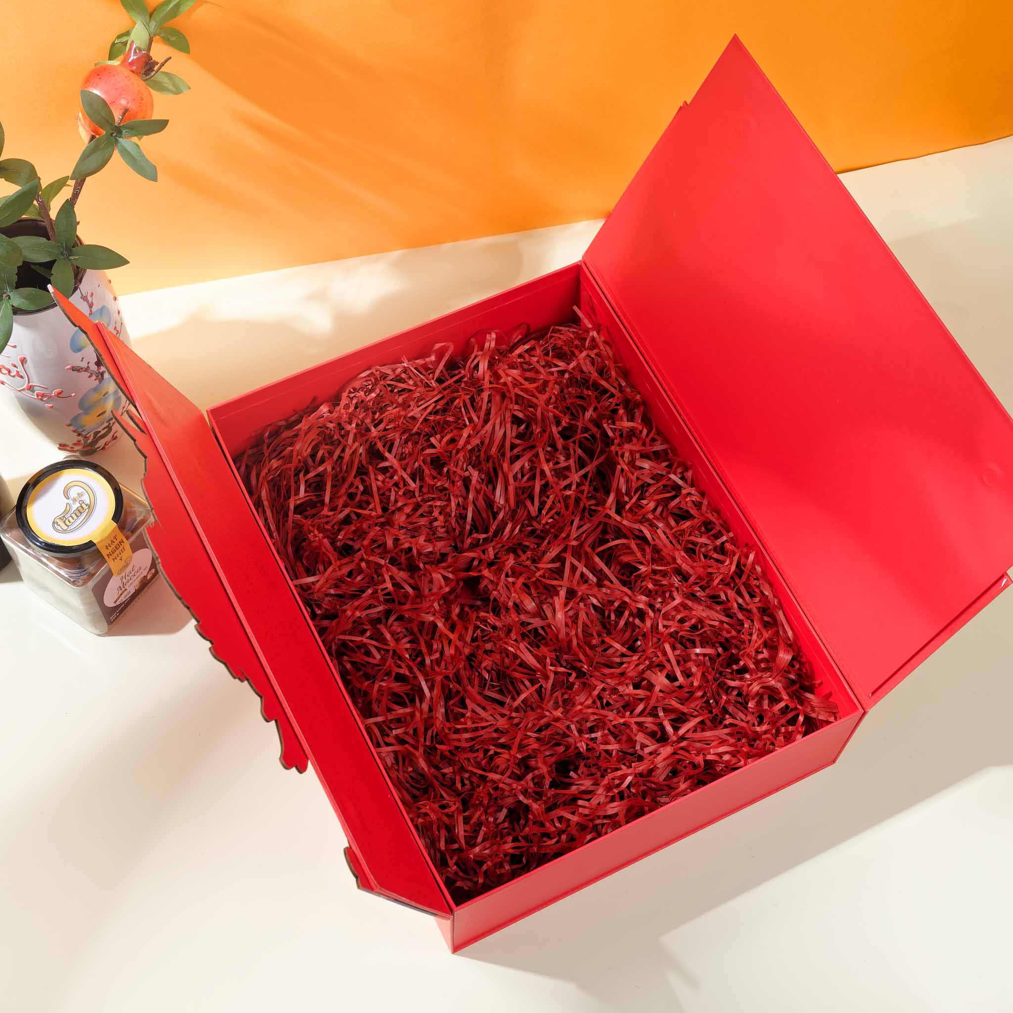 Hộp Quà Tết Kèm Túi Đựng Quà Cao Cấp Size 25x32x10cm - HQT-13