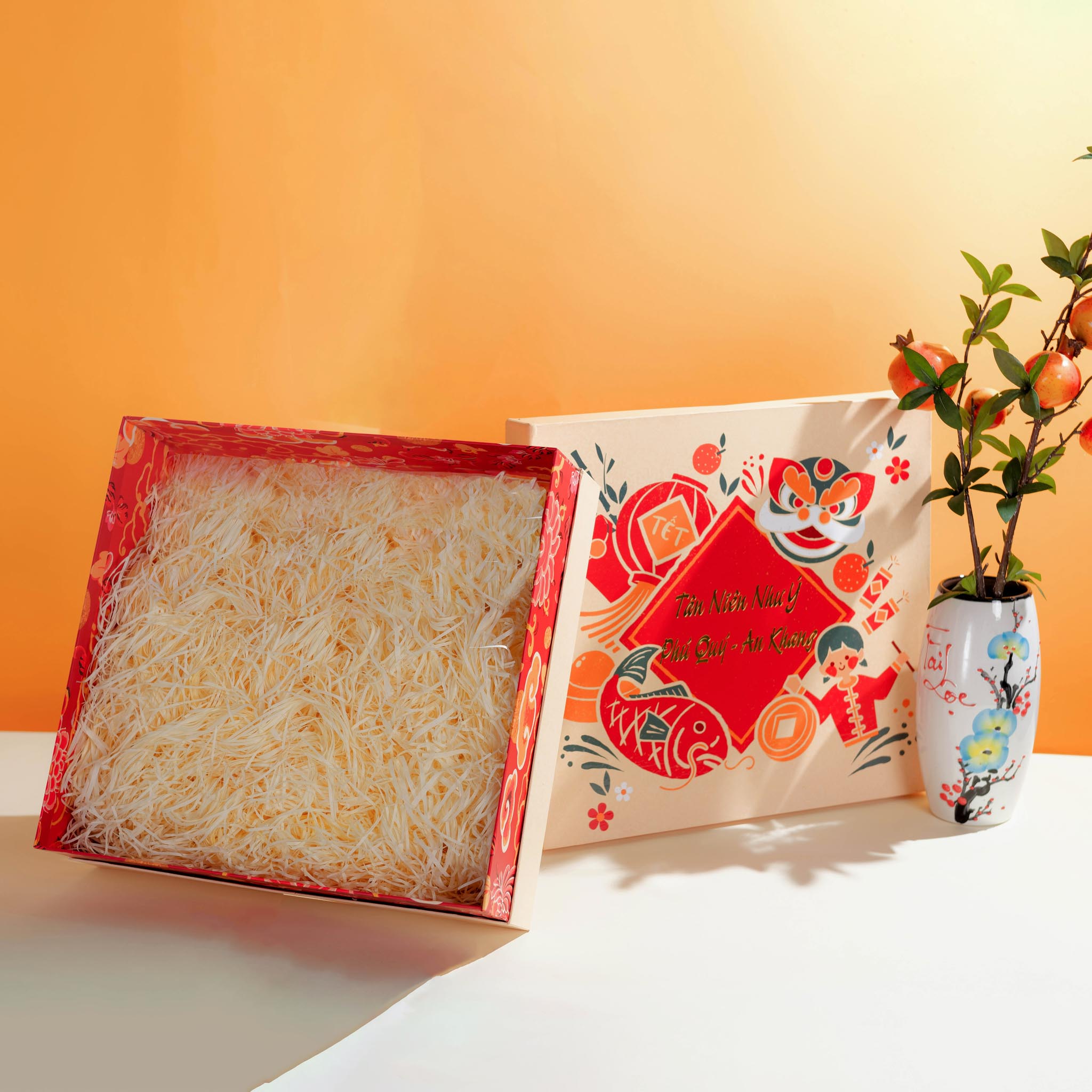 Hộp Quà Tết Đựng Quà Cao Cấp Size 35x37x11cm - Retro