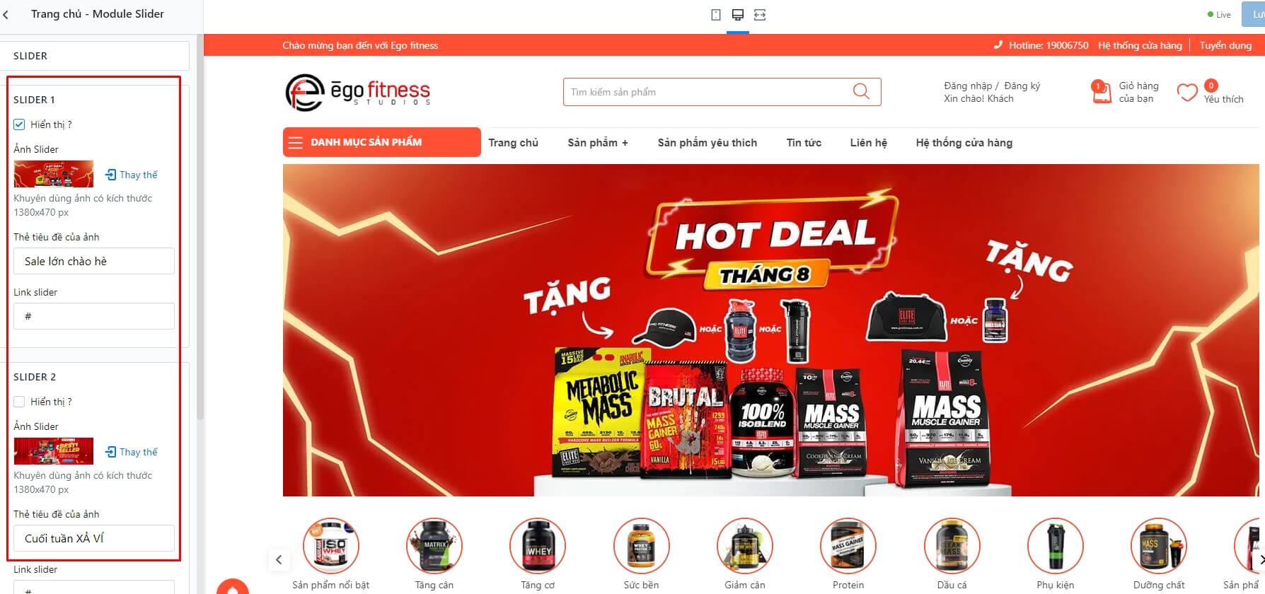 Tính năng theme Ego Fitness