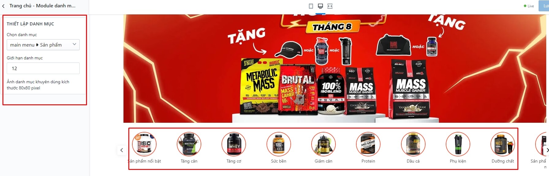 Tính năng theme Ego Fitness