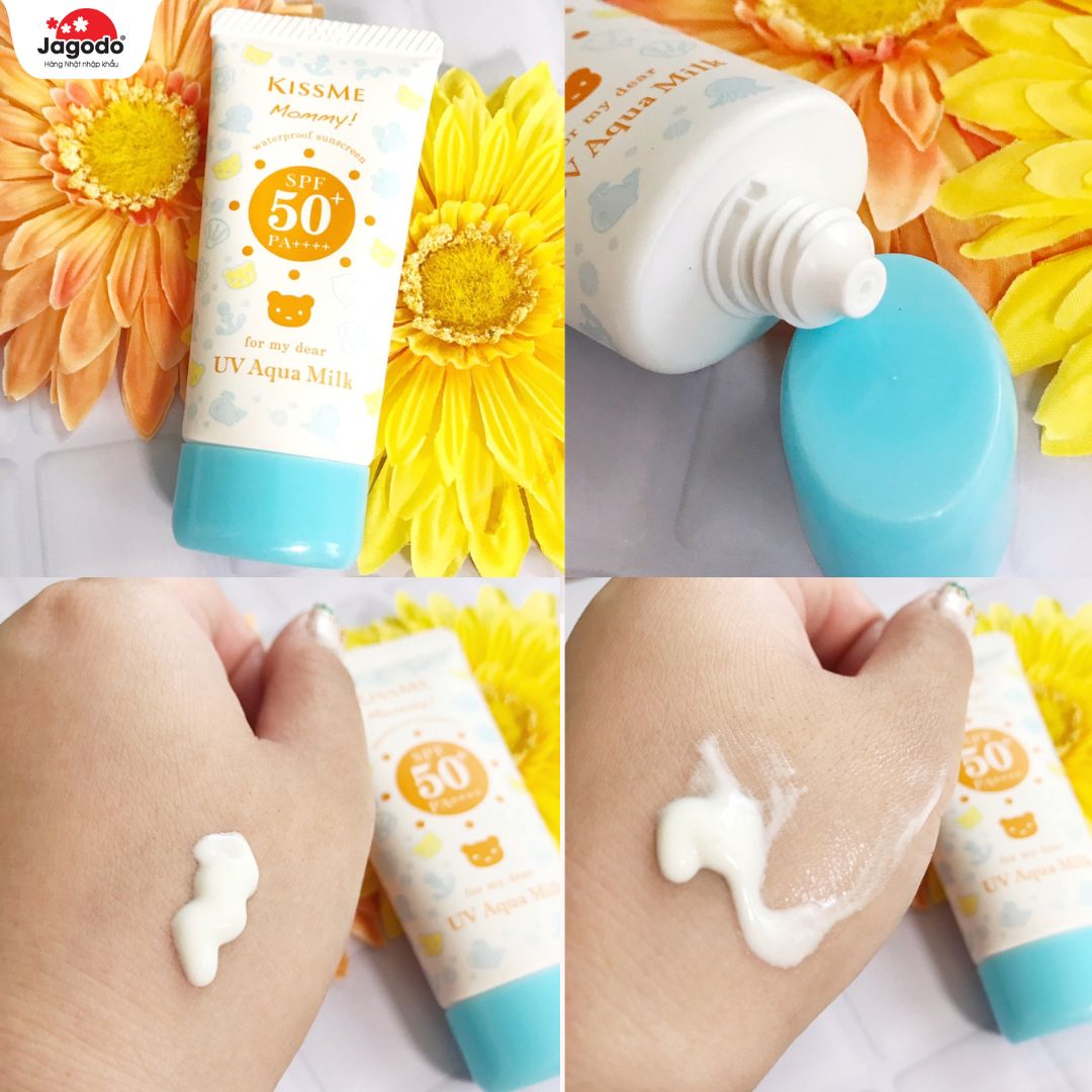 SỮA CHỐNG NẮNG VÀ DƯỠNG ẨM KISSME MOMMY DÀNH CHO BÉ TỪ 06 THÁNG TUỔI VÀ LÀN DA NHẠY CẢM KISSME MOMMY UV AQUA MILK