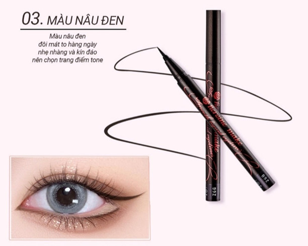 BÚT KẺ MẮT NƯỚC SIÊU CHỐNG TRÔI KISSME HEROINE NÉT SIÊU SẮC MÃNH SIÊU MƯỢT ( MÀU ĐEN TUYỀN)