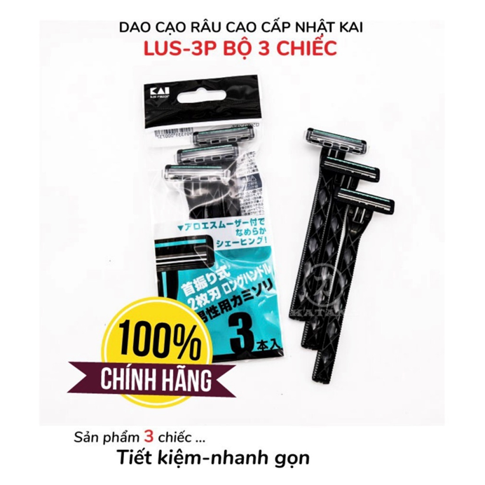 DAO CẠO RÂU 2 LƯỠI KÉP KAI (SET 3 CÂY)