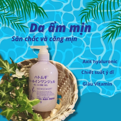 GEL DƯỠNG DA WASOSEN 8 TRONG 1 CHIẾT XUẤT Ý DĨ 300G