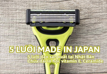 Dao cạo râu cao cấp Nhật Xfit 5 blade màu xanh (hộp dài)