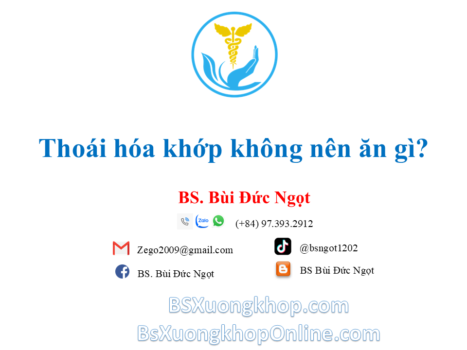 Người bệnh thoái hóa khớp không nên ăn gì, uống gì?