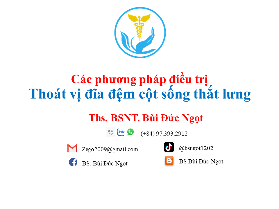 Các phương pháp điều trị thoát vị đĩa đệm cột sống thắt lưng