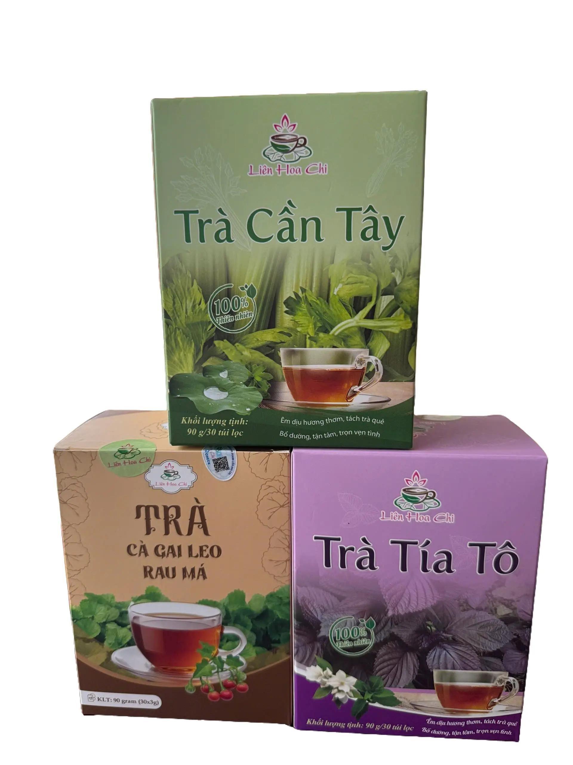 TRÀ TÚI LỌC THẢO MỘC  (Cần Tây, Cà gai leo rau má, Tía Tô)