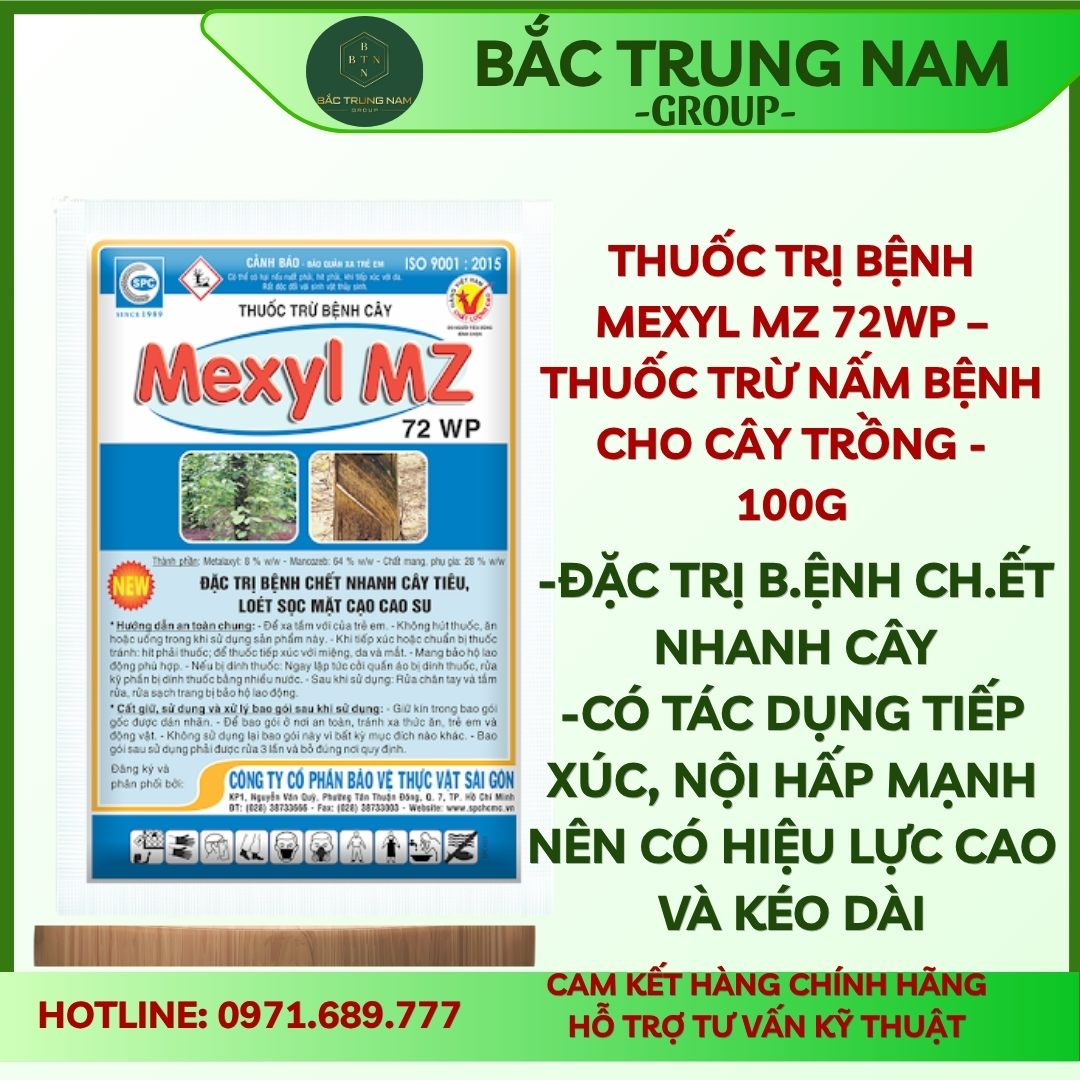 Mexyl MZ 72WP 30g SPC - Trừ Bệnh Vàng Lá, Thối Rễ Và Các Loại Nấm Hại Cây Trồng