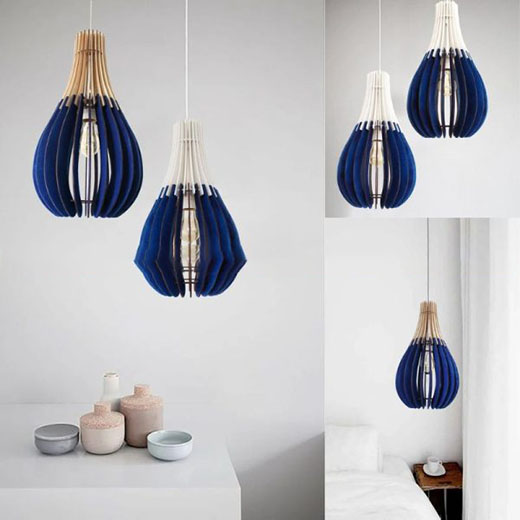 Đèn gỗ trang trí thả trần thẩm mỹ