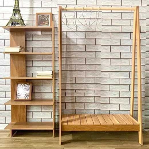 Kệ treo quần áo 1 tầng chữ A gỗ MDF nhập khẩu