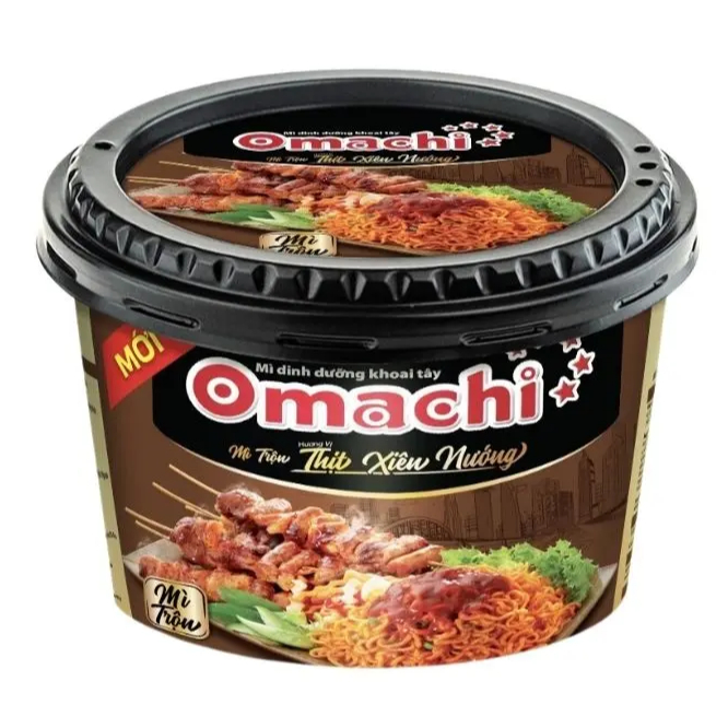 Mì trộn thịt xiên nướng Omachi 95g thố HQ Foods & Drinks