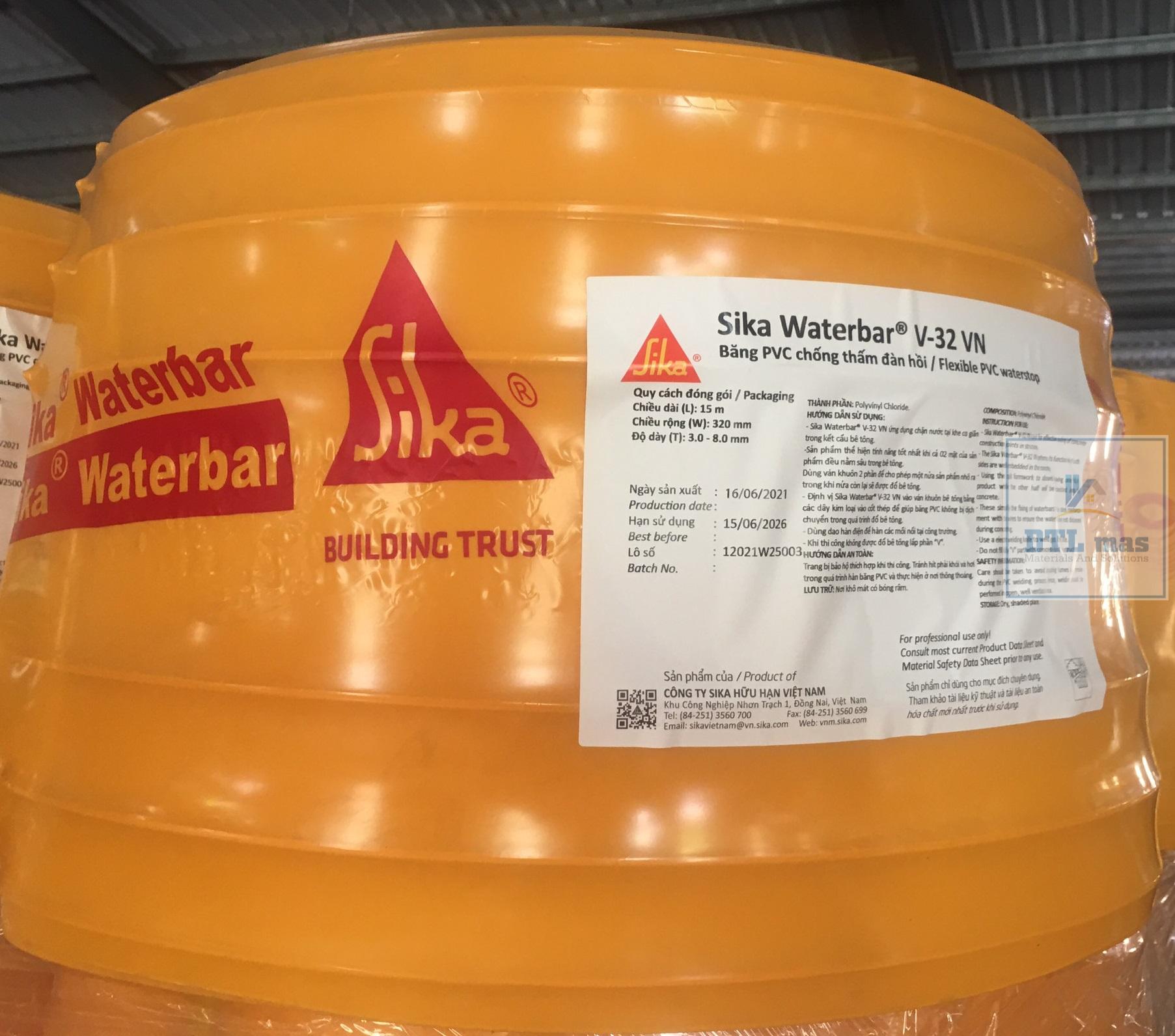 Shiqa Pvc Sika Waterbar V32 - Băng cản nước PVC chống thấm đàn hồi | Dtlgroup.vn