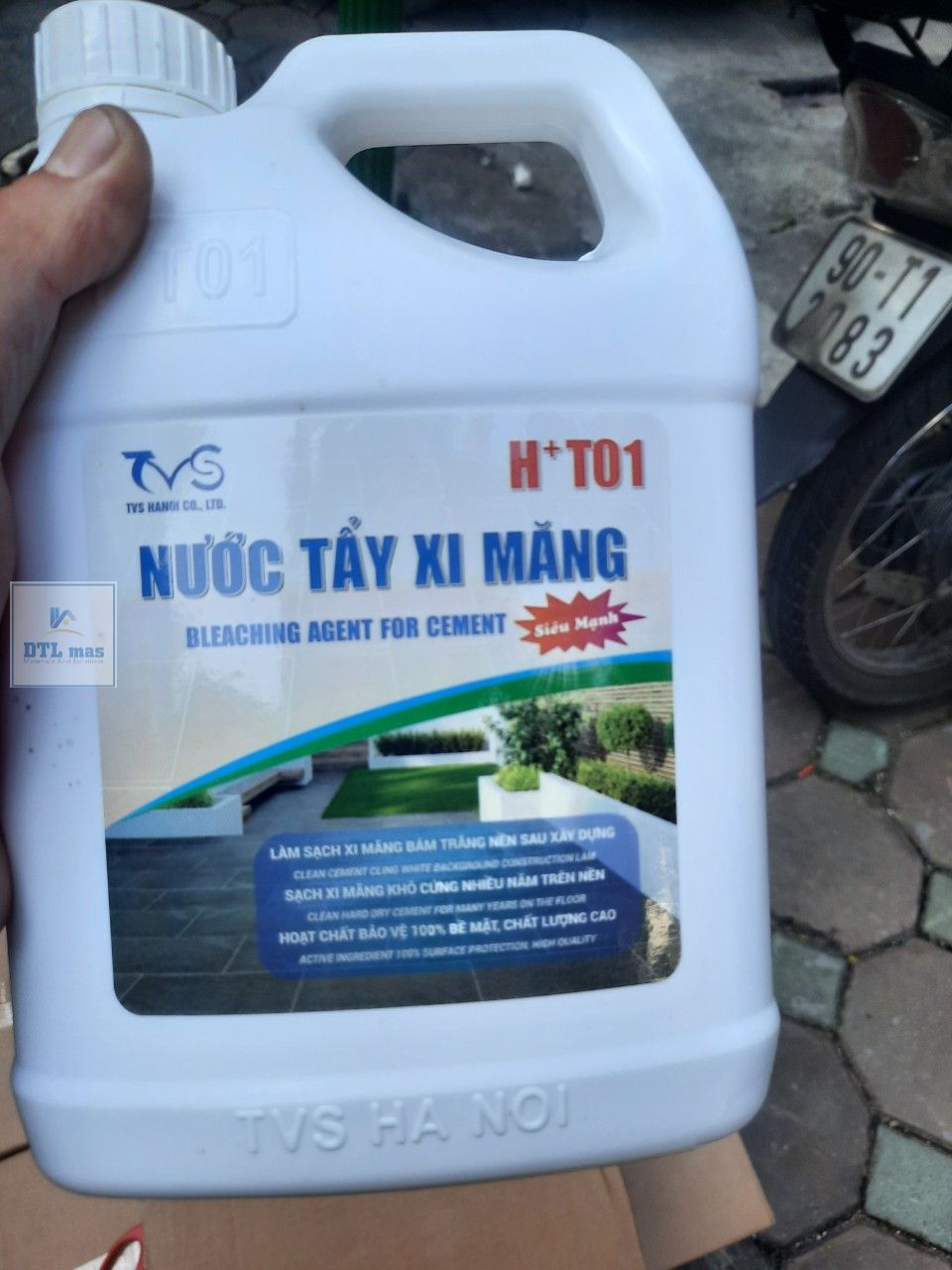 Nước tẩy xi măng HT01 can 1.8 Lít, tẩy ron gạch loại mạnh nhất tặng pad ...