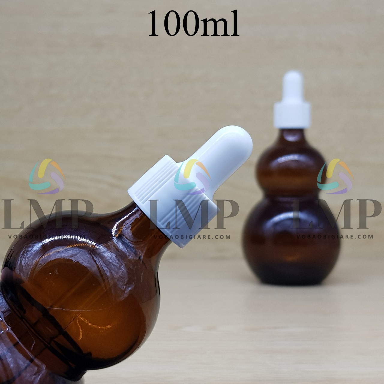 Chai hồ lô nắp bóp khoen nhựa sọc 100ml