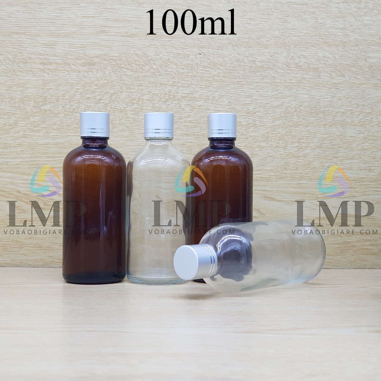 Chai tinh dầu nắp xi 2 viền 100ml