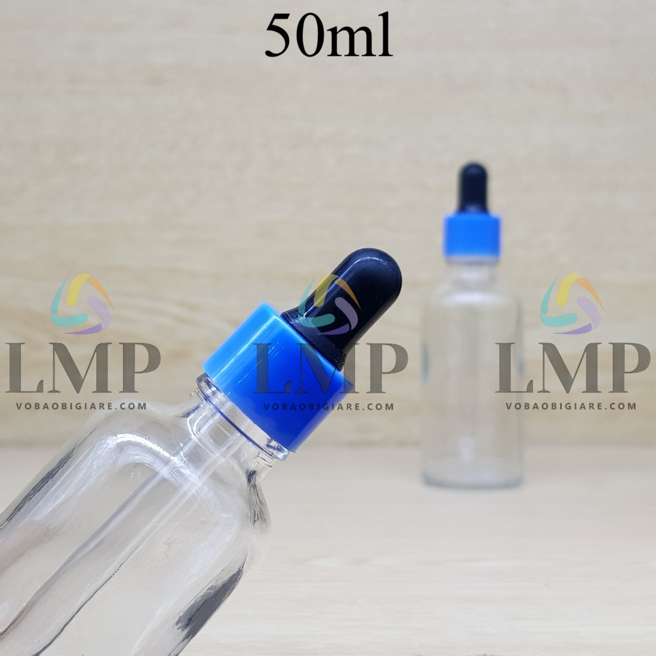 Chai tinh dầu nắp bóp khoen nhựa trơn 50ml