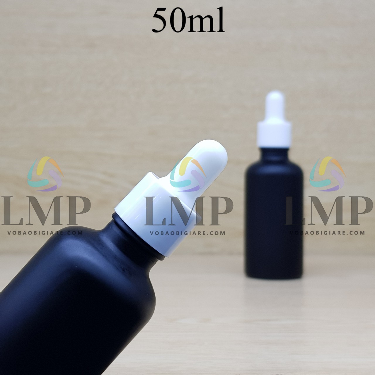 Chai tinh dầu phun mờ nắp bóp khoen nhựa trơn 50ml