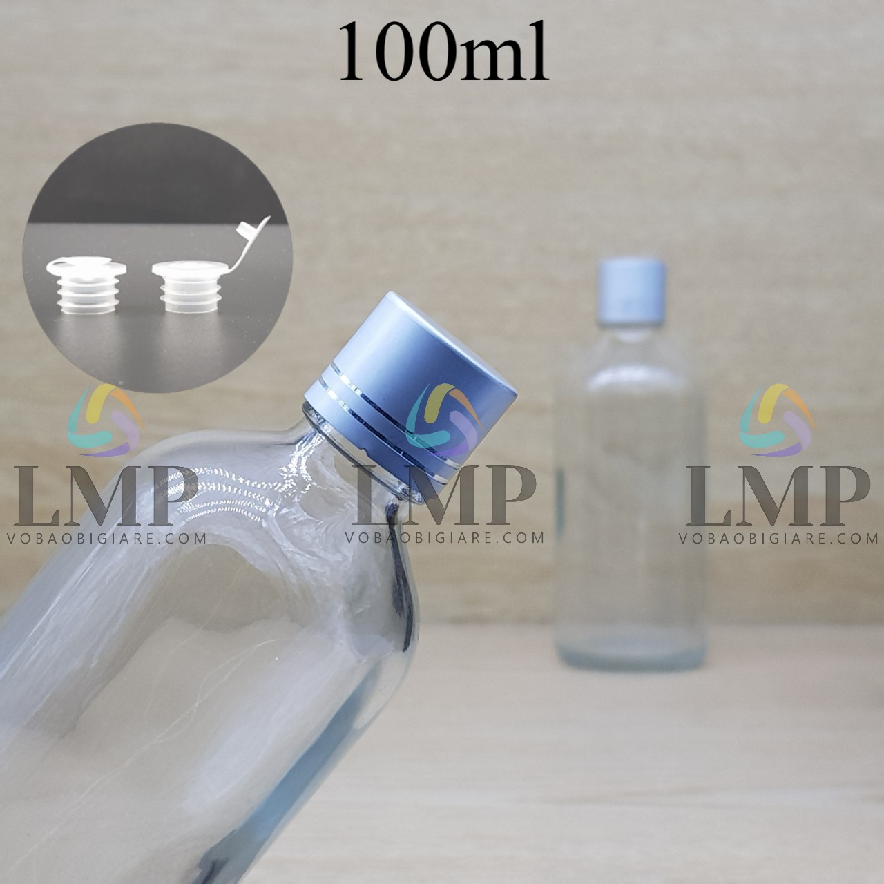 Chai tinh dầu nắp xi 2 viền 100ml
