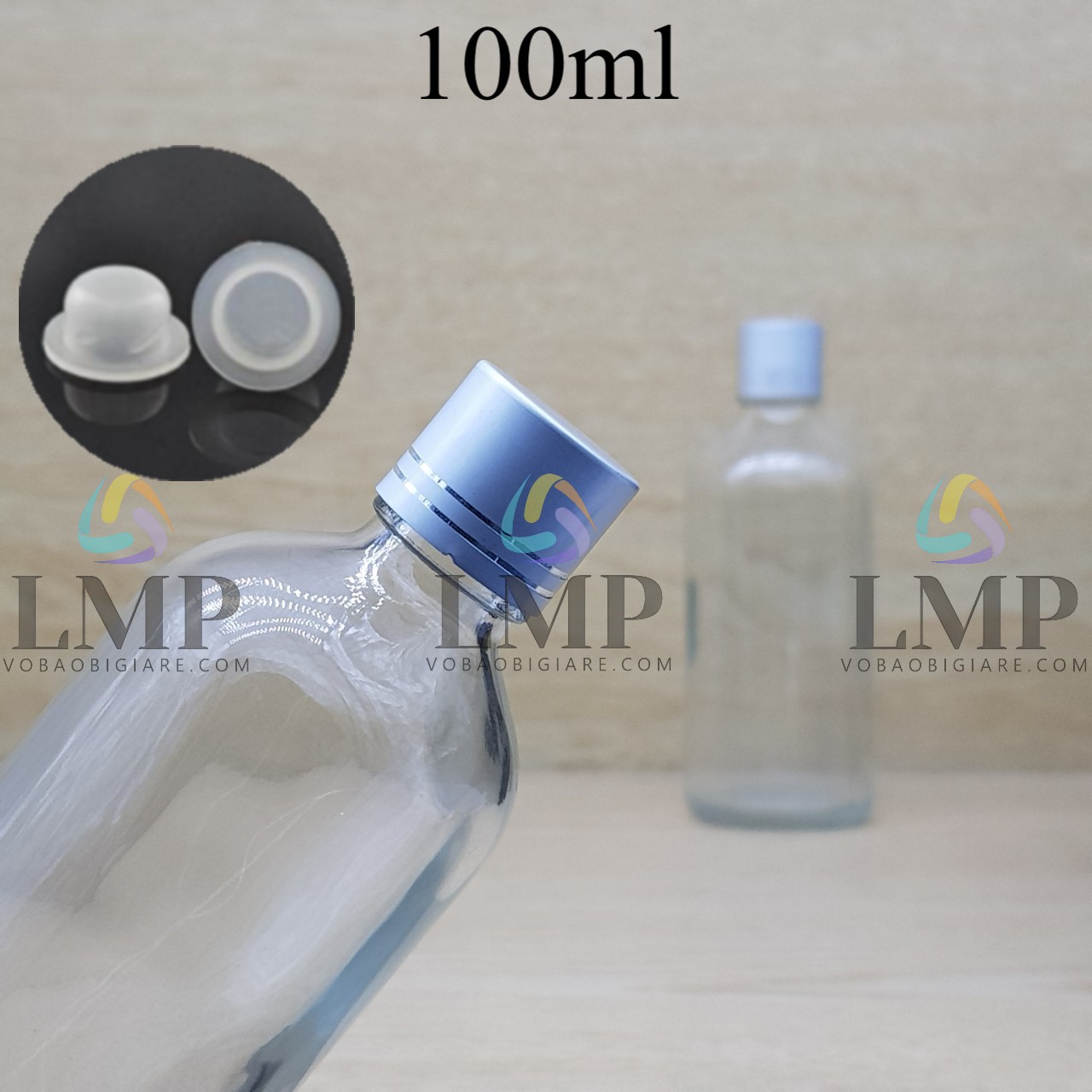 Chai tinh dầu nắp xi 2 viền 100ml