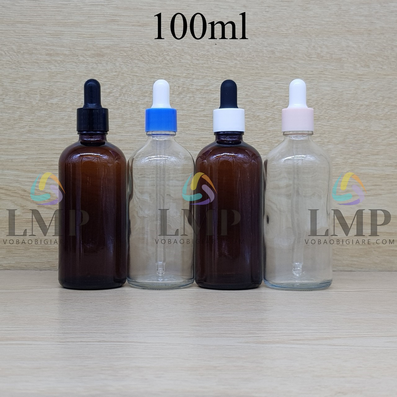 Chai tinh dầu nắp bóp khoen nhựa trơn 100ml