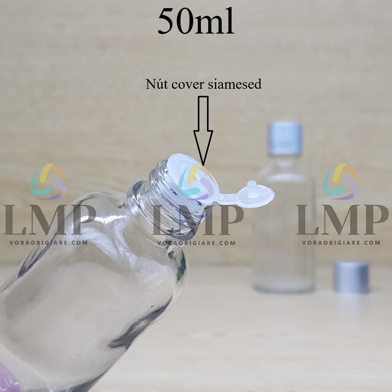 Chai tinh dầu nắp xi 2 viền 50ml
