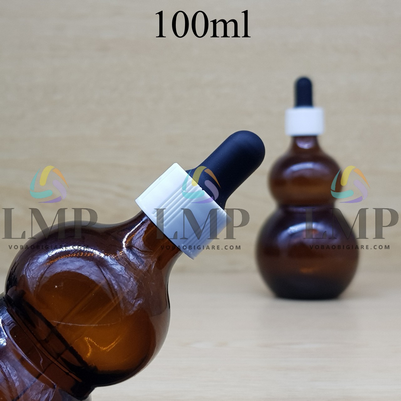 Chai hồ lô nắp bóp khoen nhựa sọc 100ml
