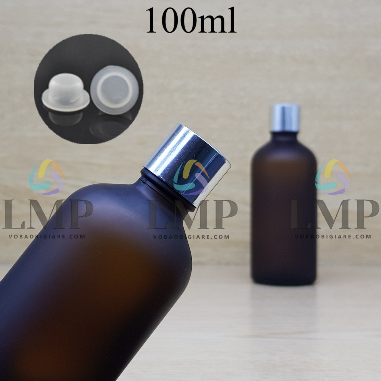 Chai tinh dầu phun mờ nắp xi KO viền 100ml