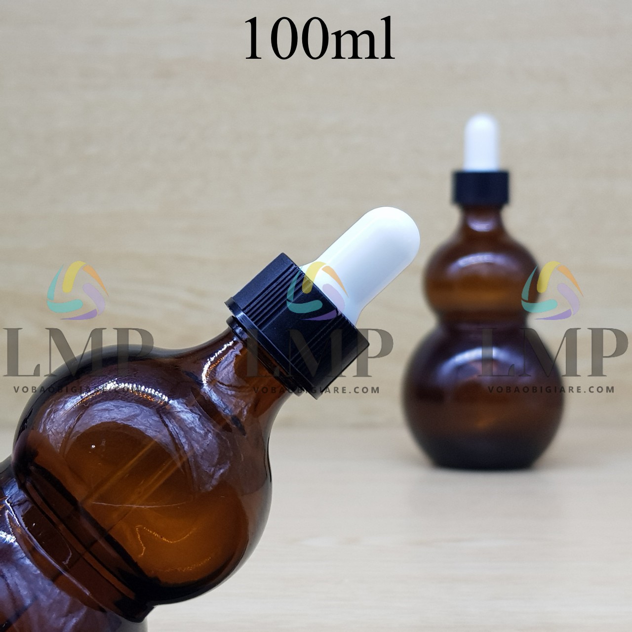 Chai hồ lô nắp bóp khoen nhựa sọc 100ml