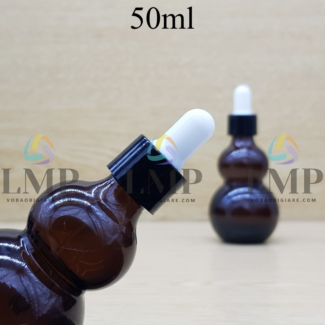 Chai hồ lô nắp bóp khoen nhựa trơn 50ml