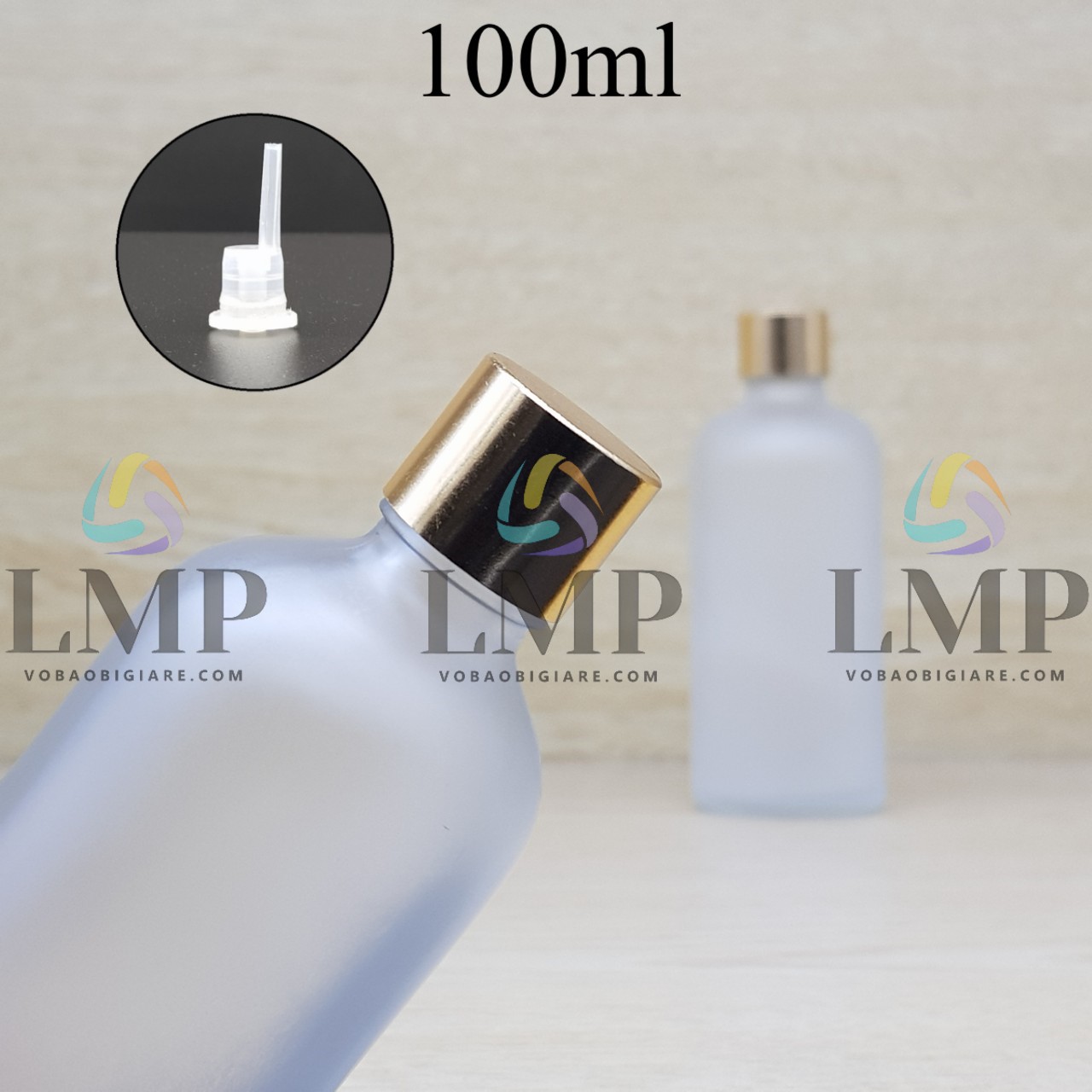 Chai tinh dầu phun mờ nắp xi KO viền 100ml