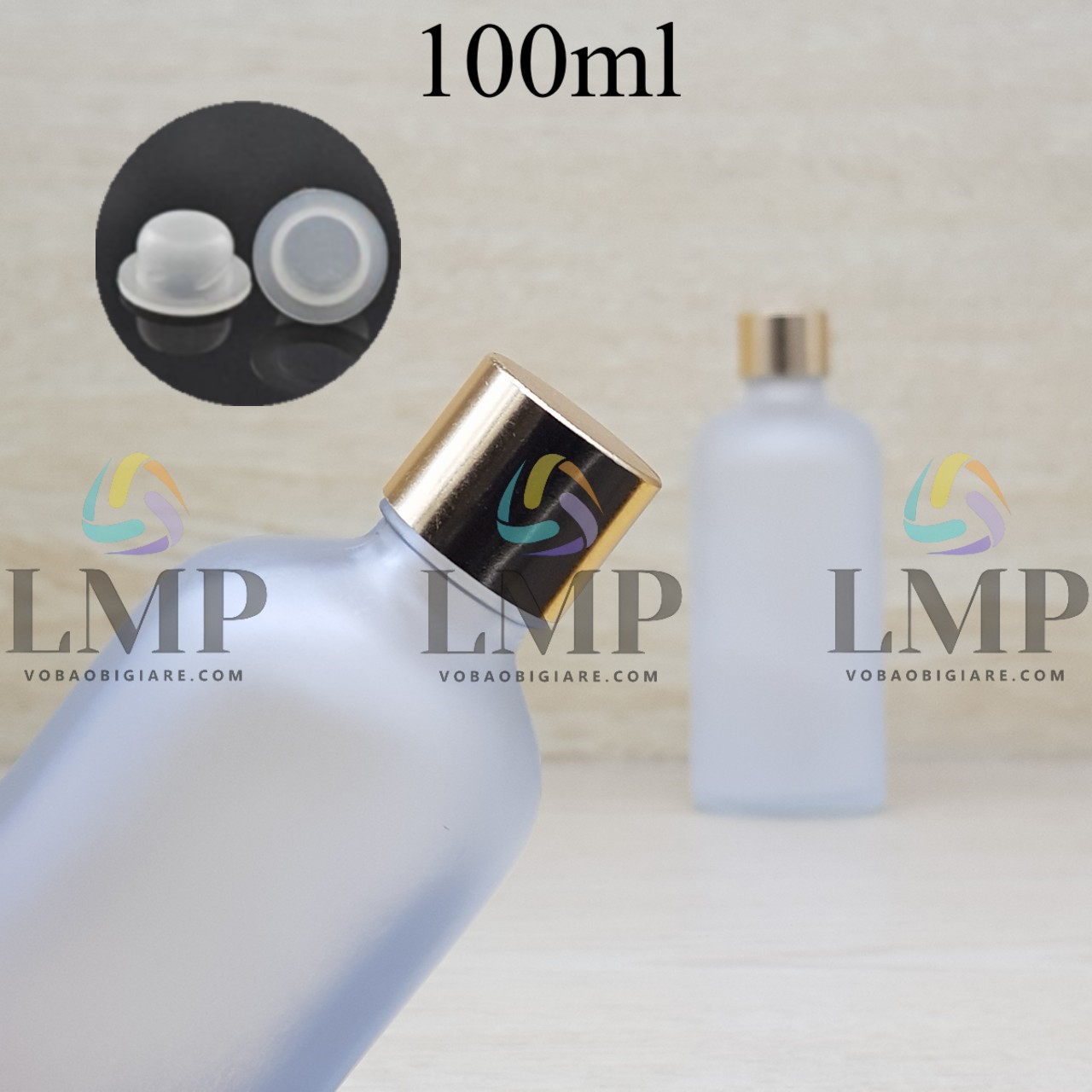Chai tinh dầu phun mờ nắp xi KO viền 100ml