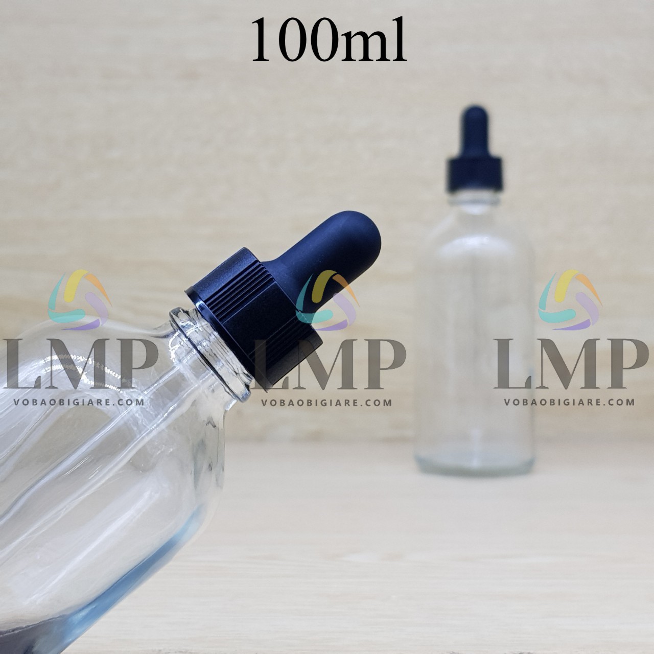 Chai tinh dầu nắp bóp khoen nhựa sọc 100ml
