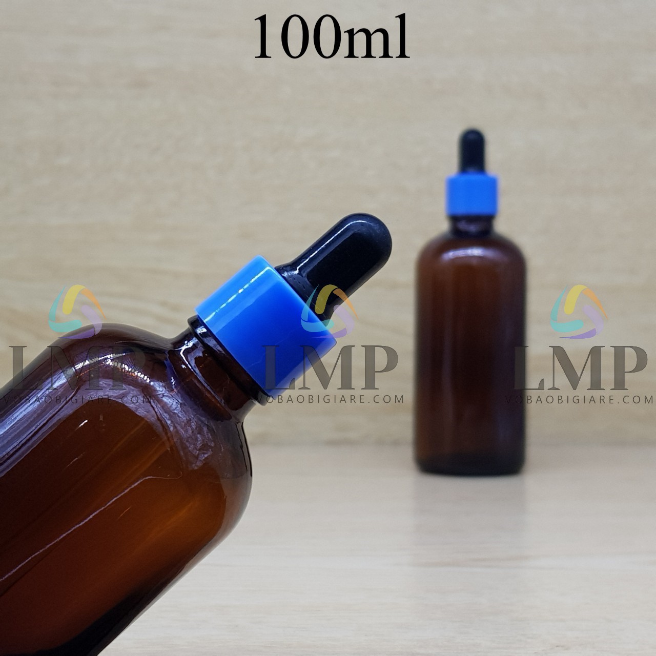 Chai tinh dầu nắp bóp khoen nhựa trơn 100ml