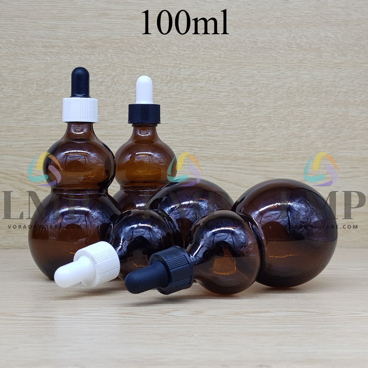 Chai hồ lô nắp bóp khoen nhựa sọc 100ml