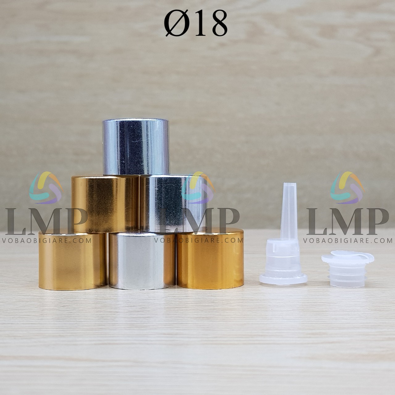 Nắp xi KO viền Ø18 ( kèm nút chặn )