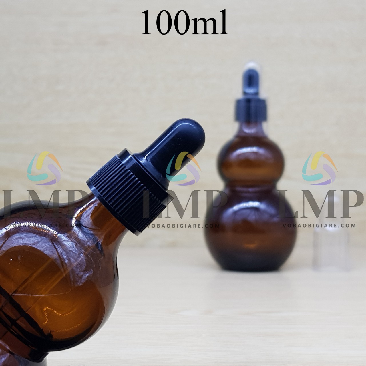 Chai hồ lô nắp bóp khoen nhựa sọc có nắp chụp 100ml