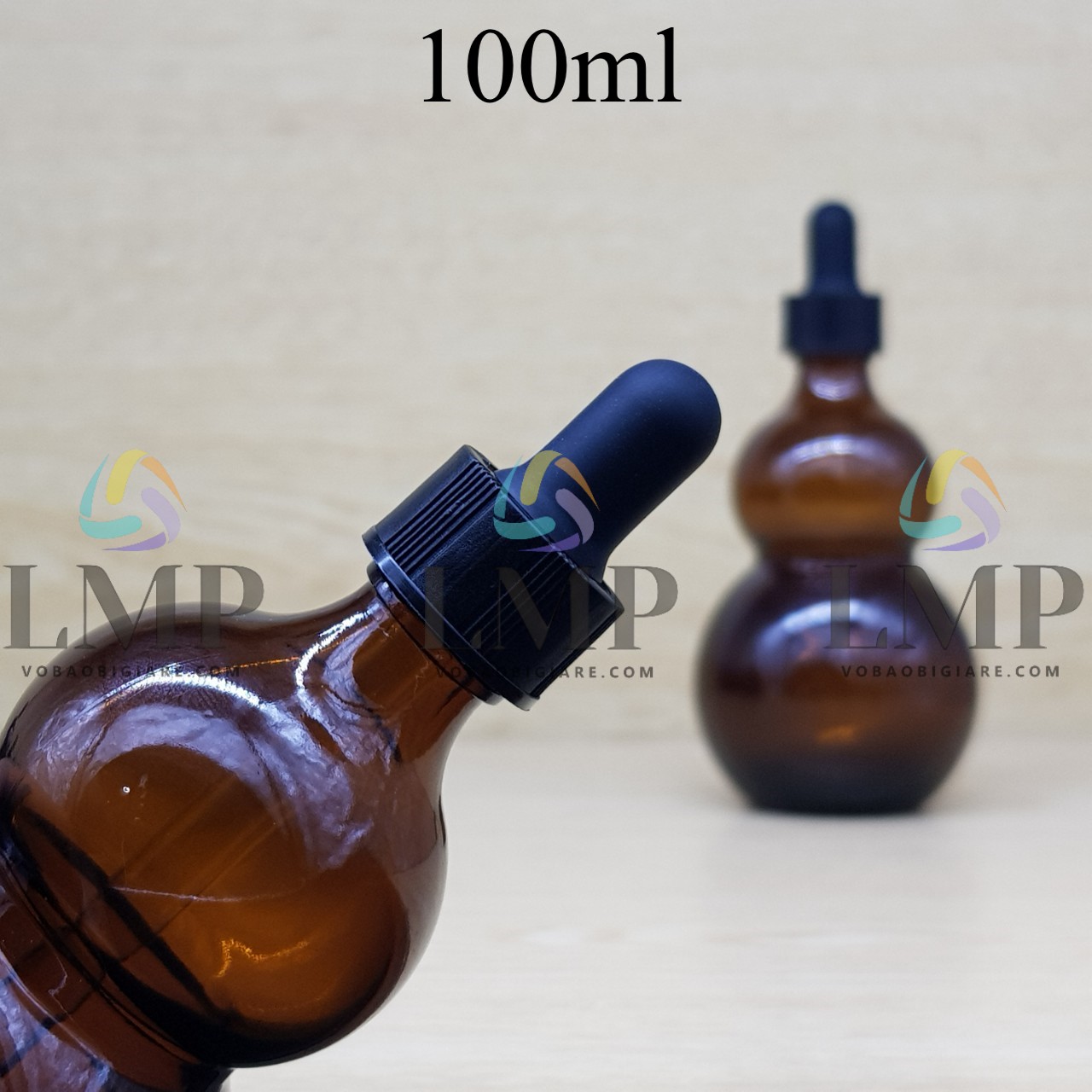 Chai hồ lô nắp bóp khoen nhựa sọc 100ml