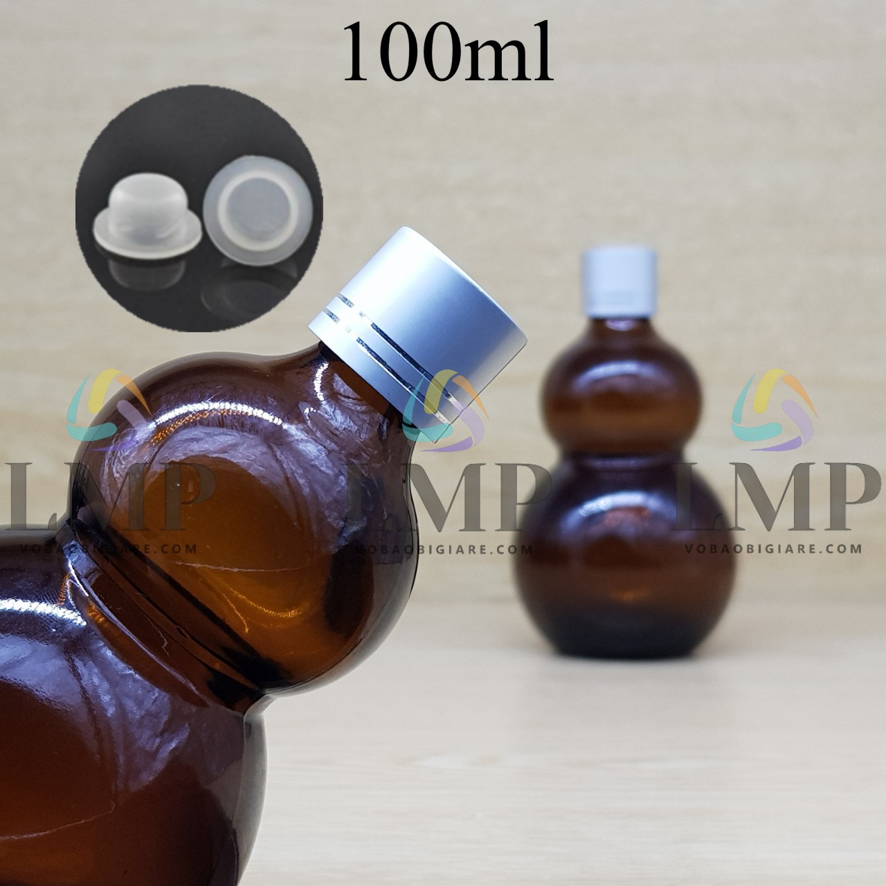 Chai hồ lô nắp xi 2 viền 100ml