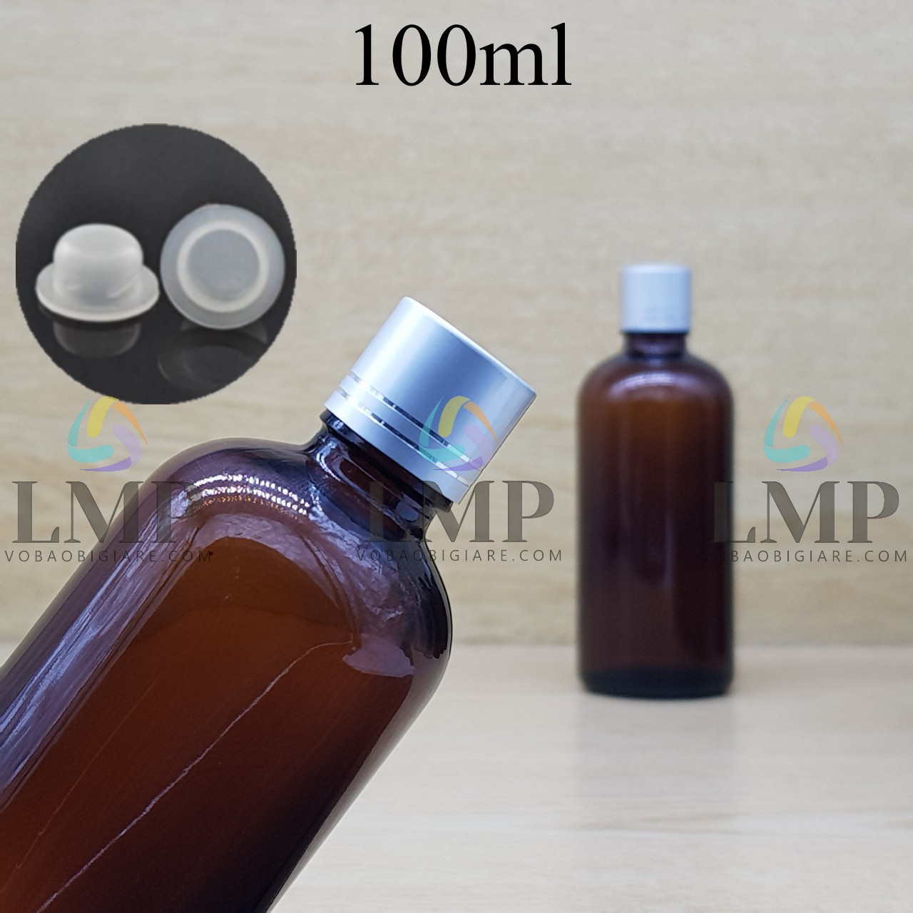 Chai tinh dầu nắp xi 2 viền 100ml