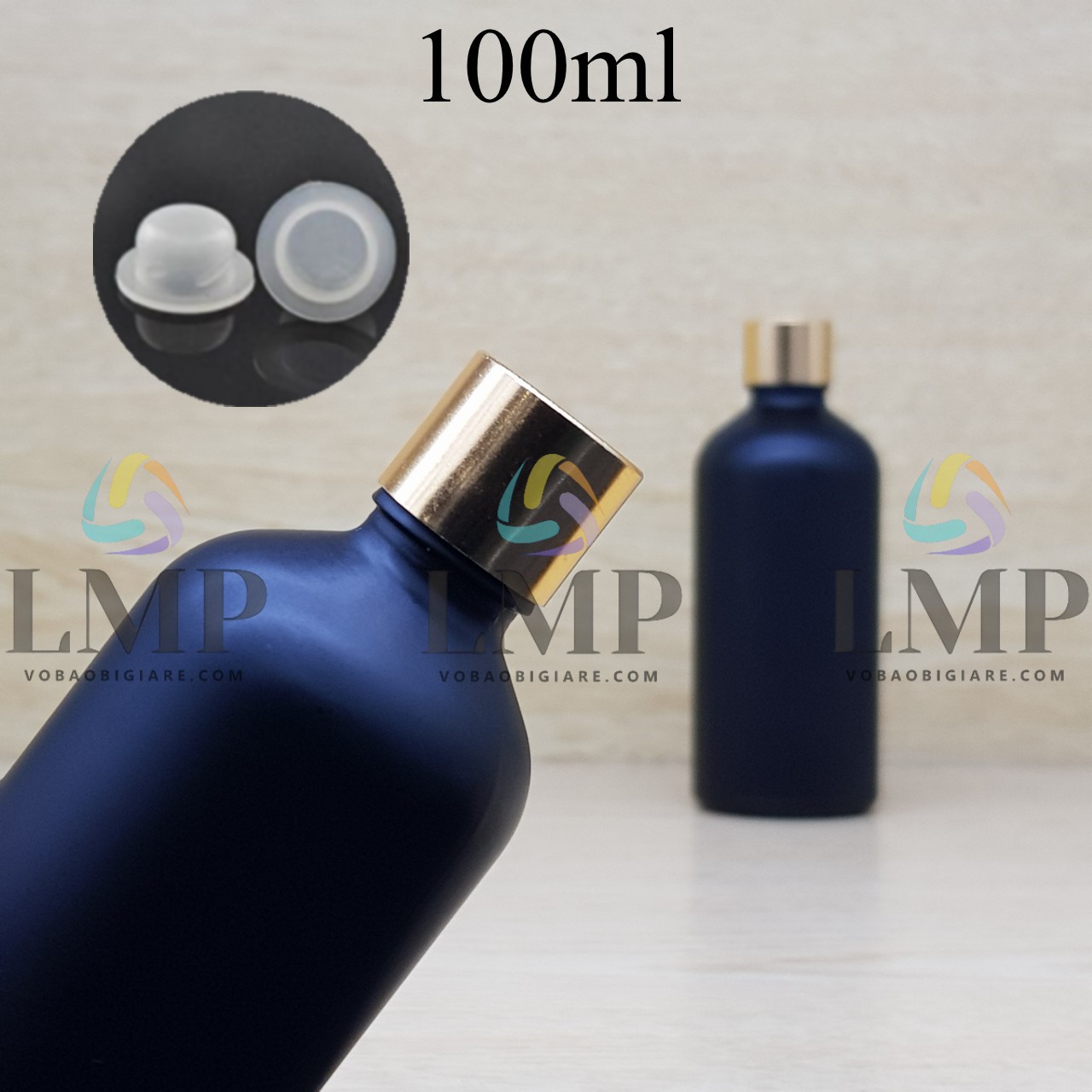 Chai tinh dầu phun mờ nắp xi KO viền 100ml